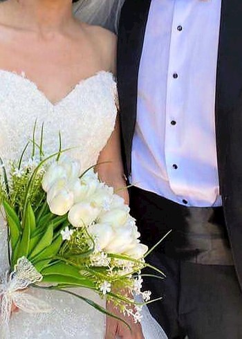 34 Beden Straplez A Kesim Beyaz Gelinlik