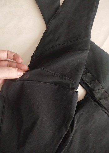s Beden siyah Renk Kadın Tayt Silky Dar Kesim / Siyah-Transparan Detay