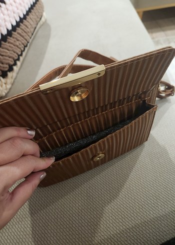 Kahverengi Fermuarlı Deri Kadın Çanta - Görsel 5