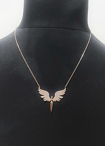 Diğer 925 Ayar Gümüş Rose Gold Kaplama Melek Kolye
