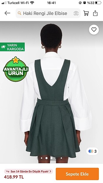 Trendyol & Milla Haki rengi jile elbise