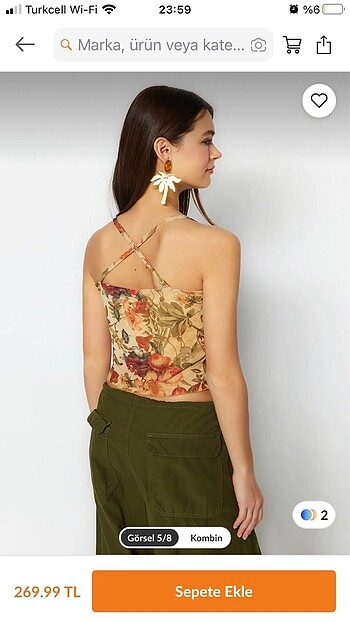 xl Beden çeşitli Renk Askılı Crop Bluz