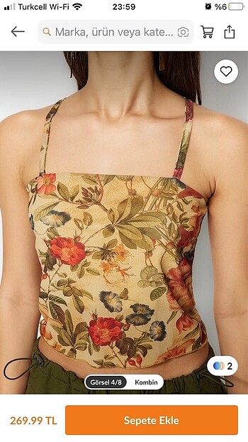 Trendyol & Milla Askılı Crop Bluz