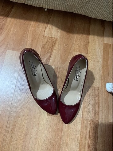Zara Bordo topuklu ayakkabı