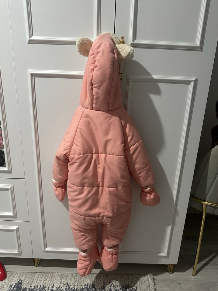 Kız Bebek Pembe Nakışlı Tulum - Görsel 3