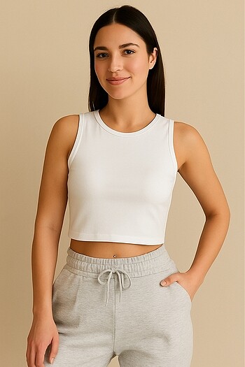 Diğer Kadın Basic Fit Crop Top