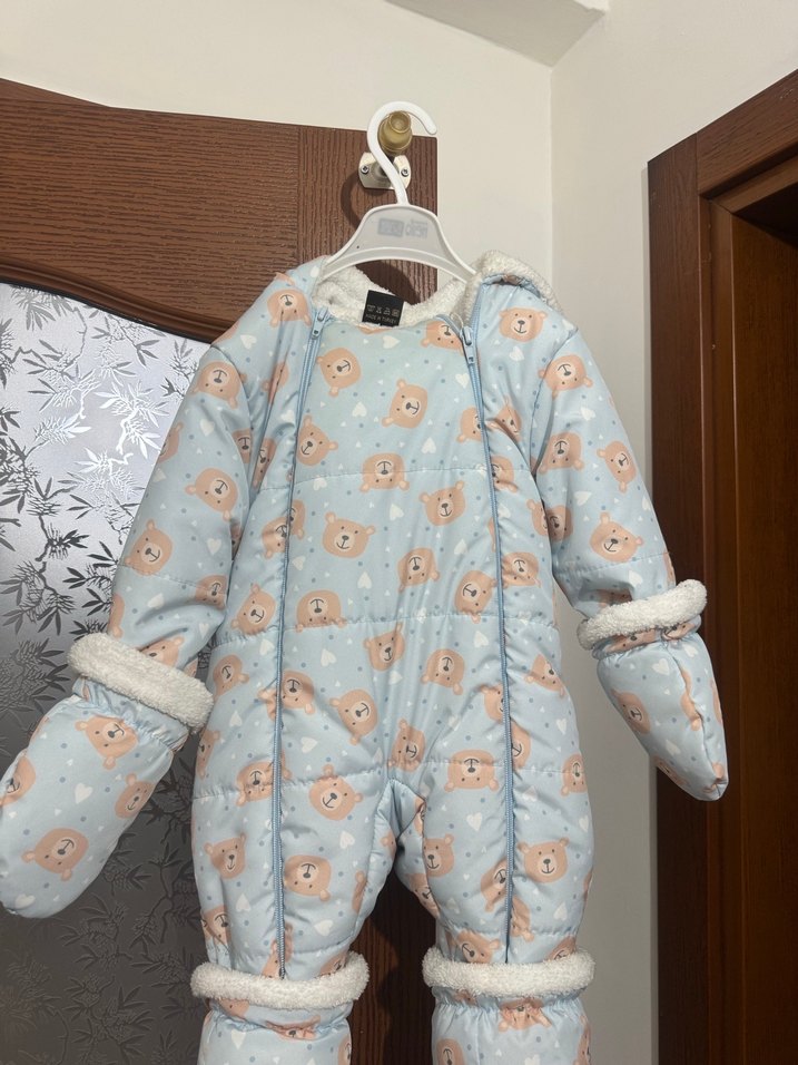 Mavi Baskılı Erkek Bebek Tulum - Görsel 2