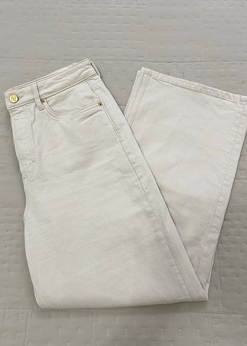 Kadın Beyaz Pamuklu Regular Fit Jean - Görsel 3