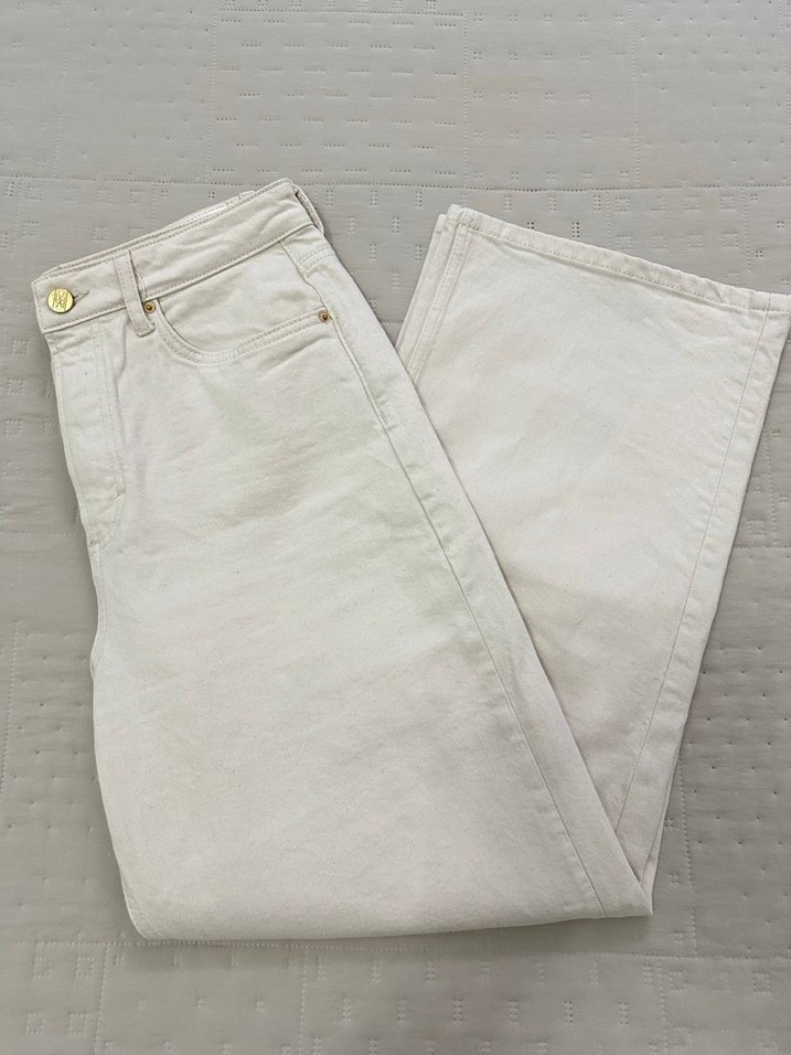 Kadın Beyaz Pamuklu Regular Fit Jean - Görsel 3