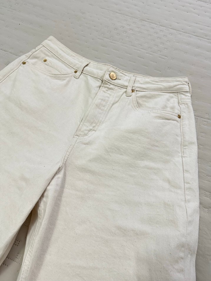 Kadın Beyaz Pamuklu Regular Fit Jean - Görsel 2