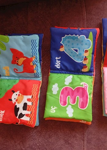  Renkli Çocuk Bez Kitabı ve Oyuncak Seti