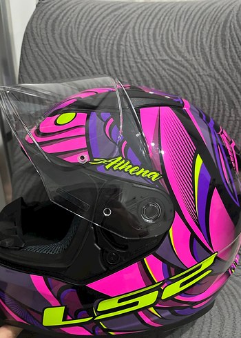 Mor Renkli Biker Motosiklet Kaskı - Görsel 2