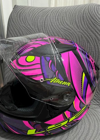 Mor Renkli Biker Motosiklet Kaskı - Görsel 4