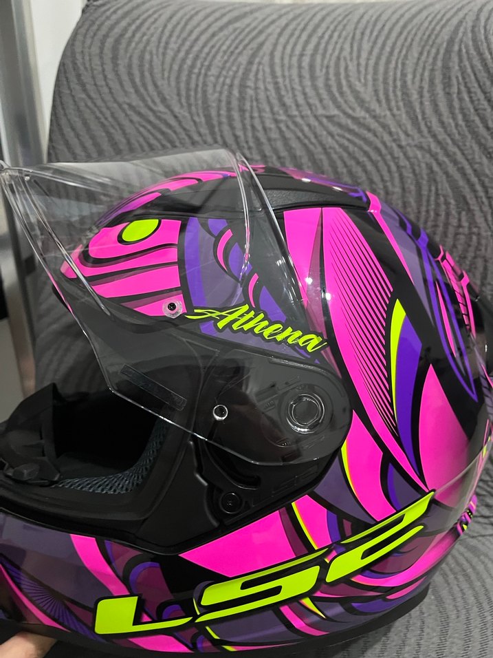 Mor Renkli Biker Motosiklet Kaskı - Görsel 2