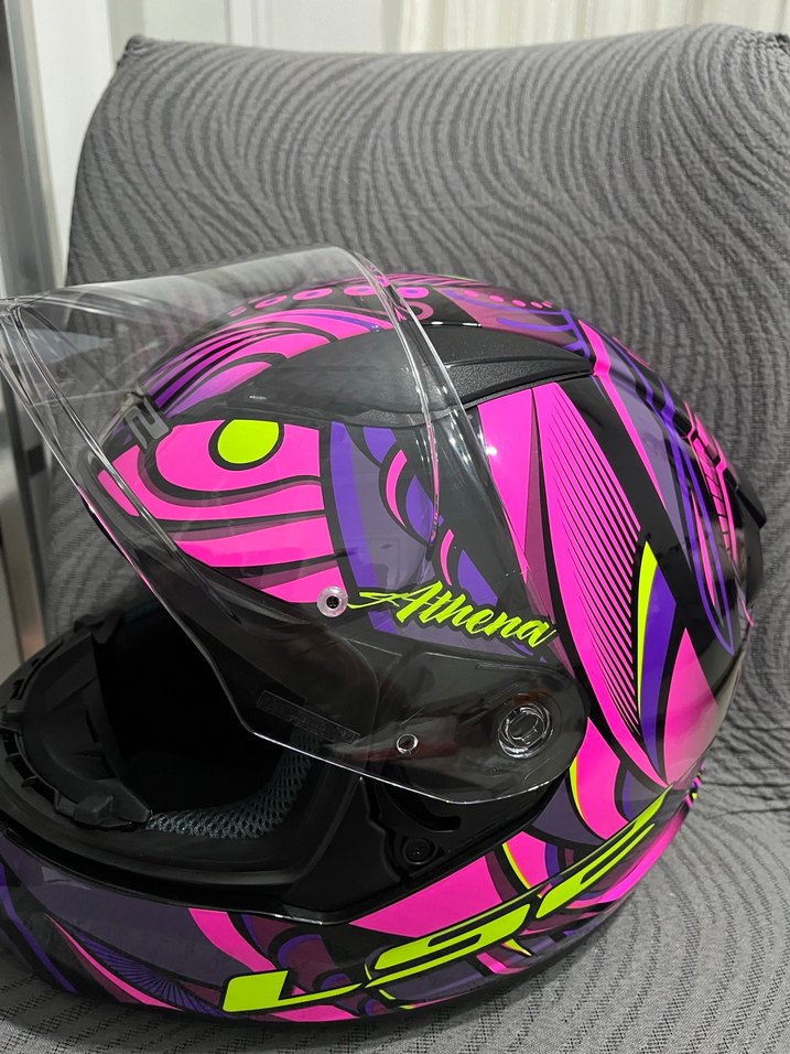 Mor Renkli Biker Motosiklet Kaskı - Görsel 4