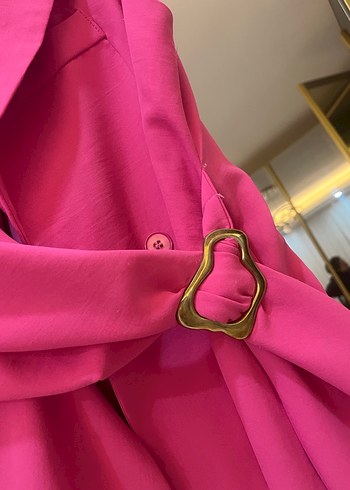 Pembe Kemerli Midi Kadın Takım Elbise - Görsel 3