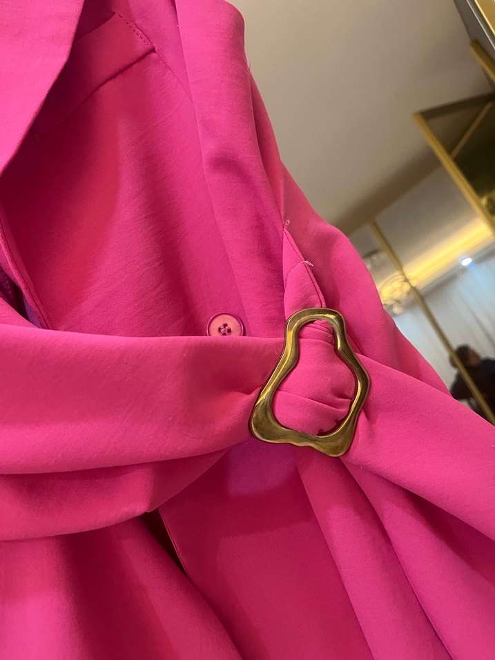 Pembe Kemerli Midi Kadın Takım Elbise - Görsel 3