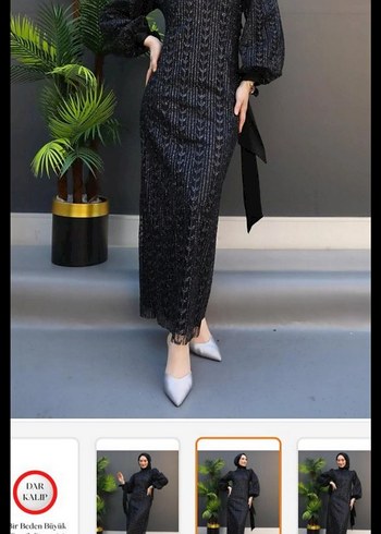 Siyah Dantel Detaylı Uzun Abiye Elbise - Görsel 4