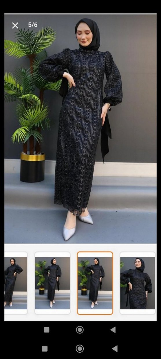 Siyah Dantel Detaylı Uzun Abiye Elbise - Görsel 3