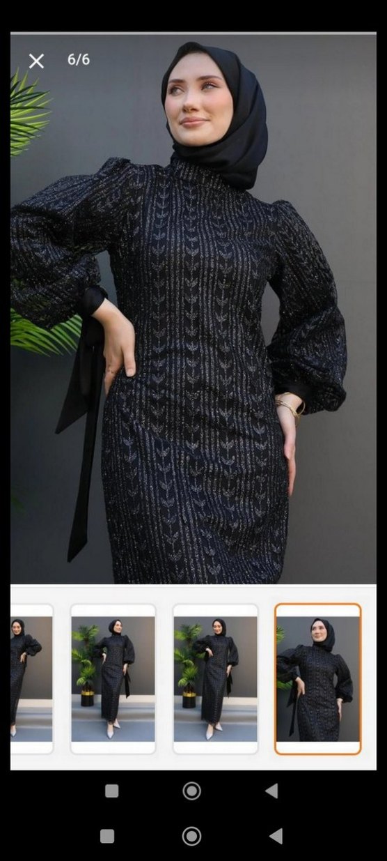 Siyah Dantel Detaylı Uzun Abiye Elbise - Görsel 2