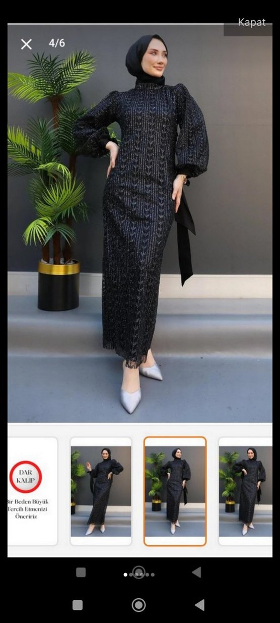 Siyah Dantel Detaylı Uzun Abiye Elbise - Görsel 4