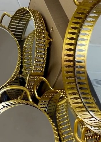 Altın Yılan Desenli 2'li Tepsi Seti - Görsel 4