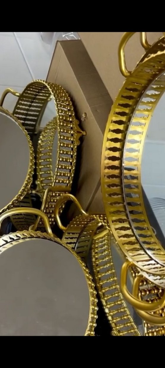 Altın Yılan Desenli 2'li Tepsi Seti - Görsel 4