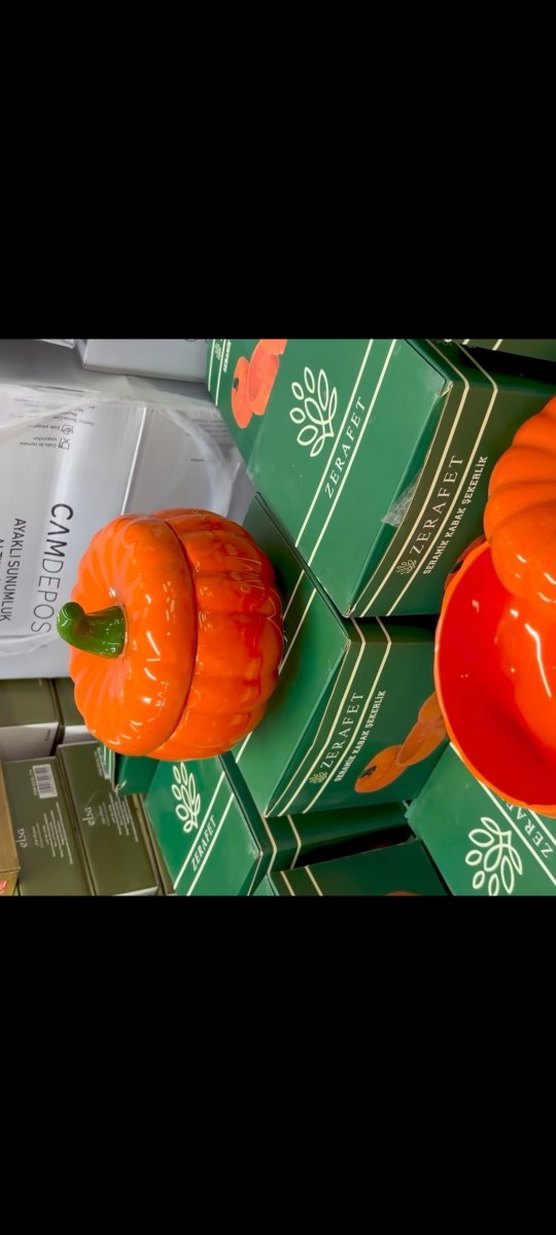 Turuncu Kabak Şeklinde Saklama Kabı - Görsel 3