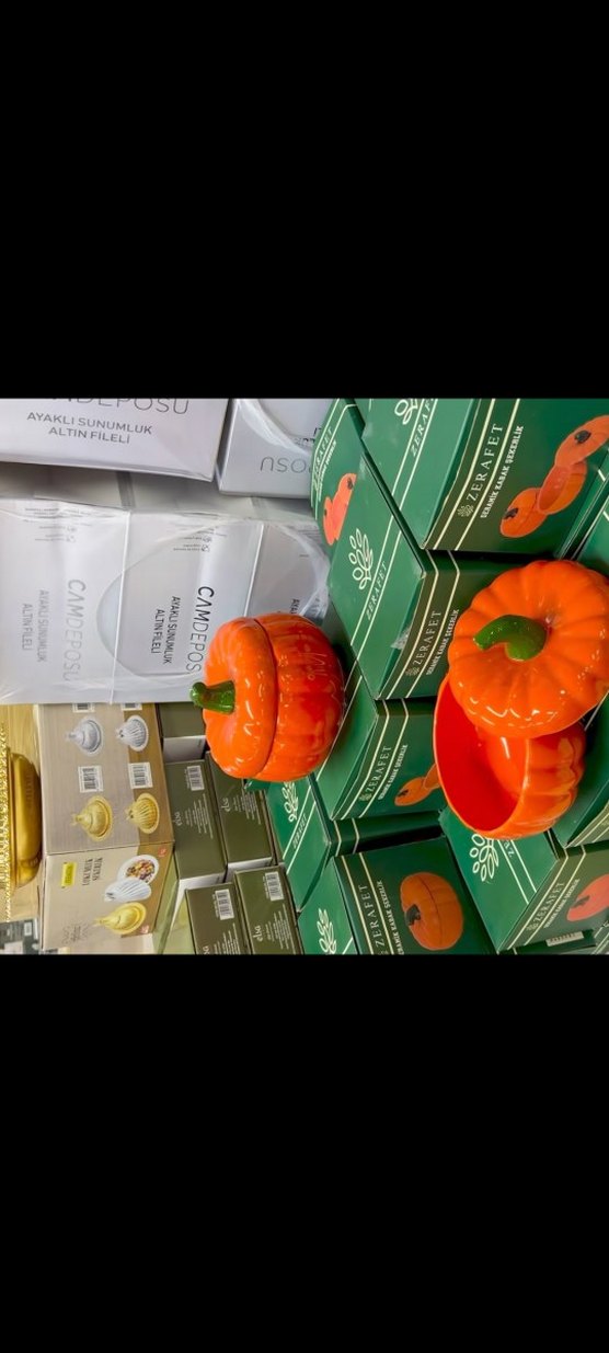 Turuncu Kabak Şeklinde Saklama Kabı - Görsel 4