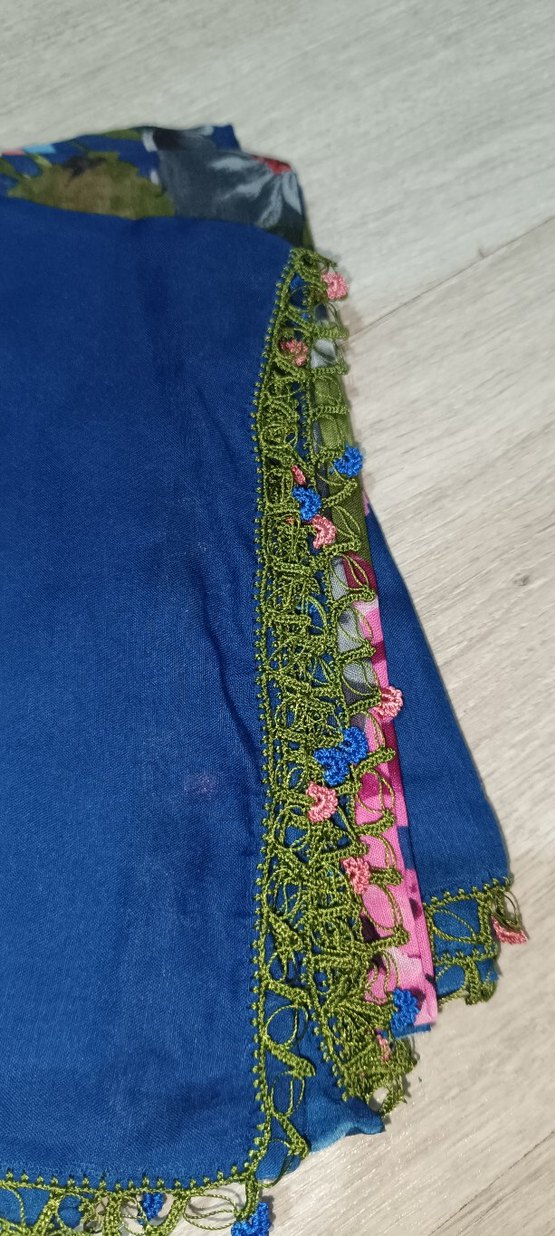 Bohem Tarz Mavi Kadın Şal - Görsel 2