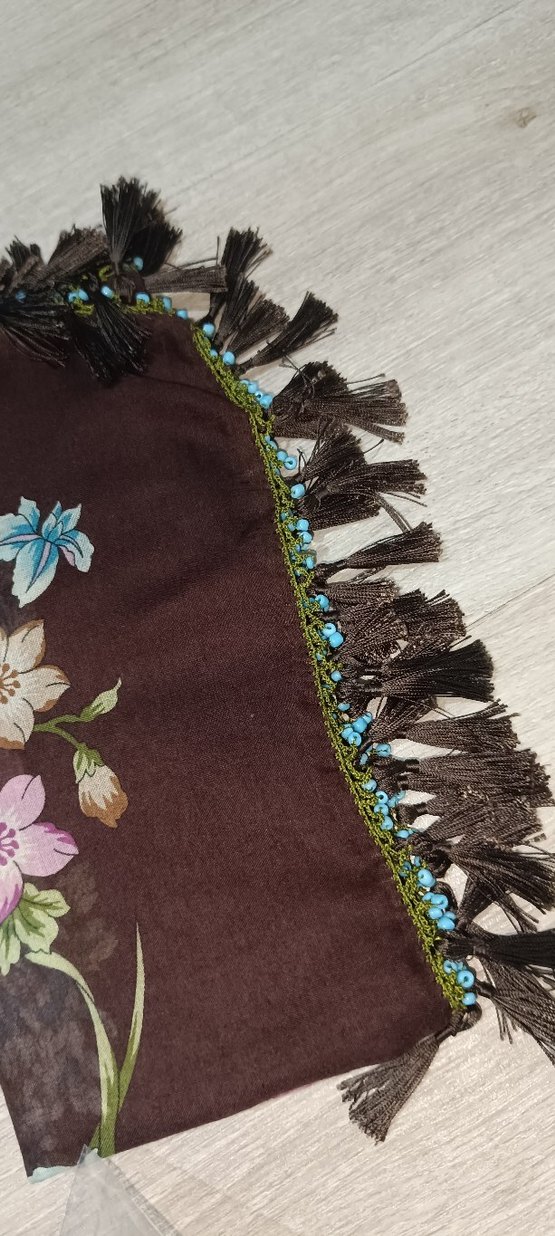 Bohem Tarz Mavi Kadın Şal - Görsel 5