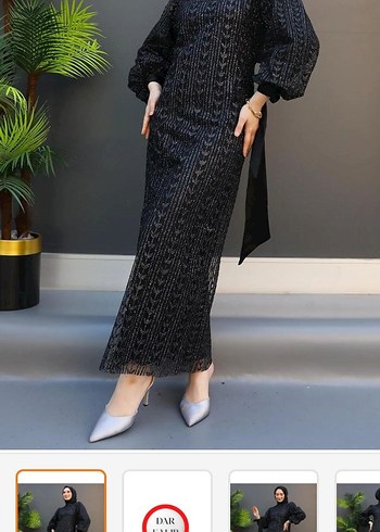 Uzun Kollu Siyah Yılan Desenli Triko Elbise - Görsel 5