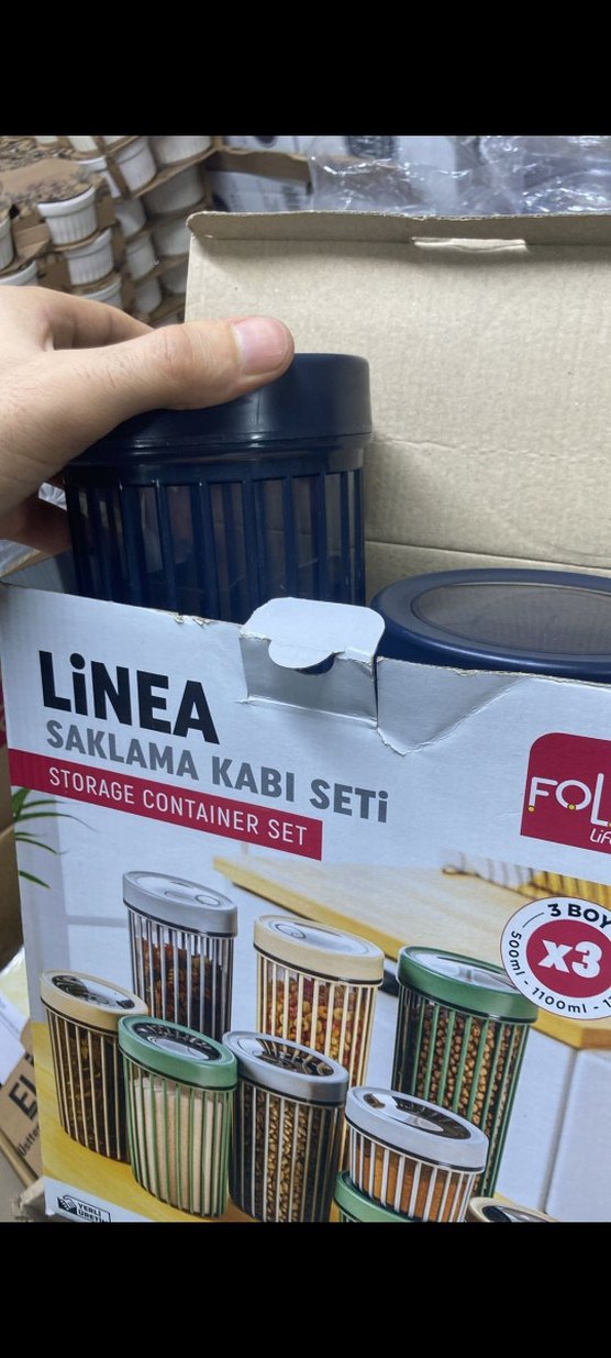 LiNEA 3'lü Saklama Kabı Seti - Renkli Kahverengi - Görsel 2