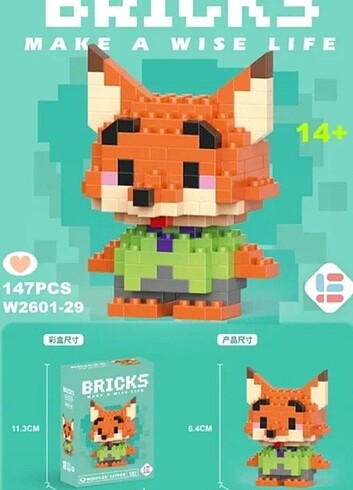 BRİCKS DİSNEY ZOOTROPOLİS NİCK LEGO