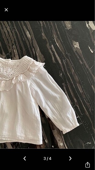 12-18 Ay Beden Zara kız bebek gömlek beyaz
