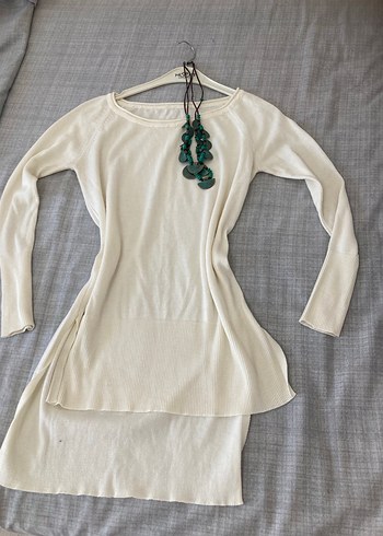 Bohem Beyaz Uzun Kollu Triko Kazak - Görsel 6