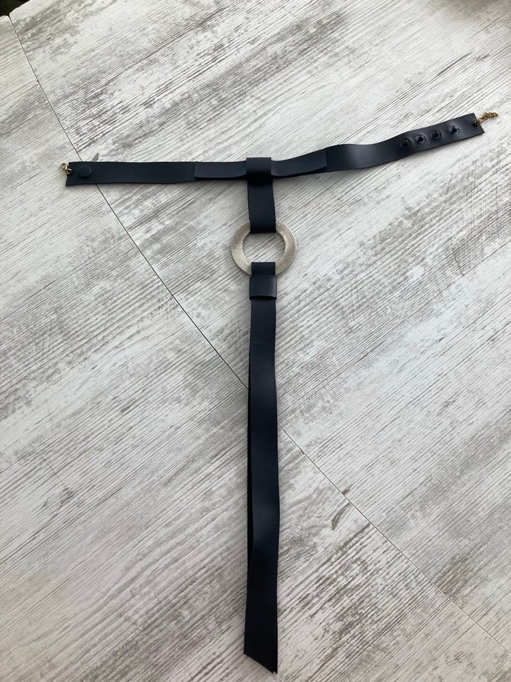 Kadın Siyah Deri Tokalı Kemer - Görsel 5