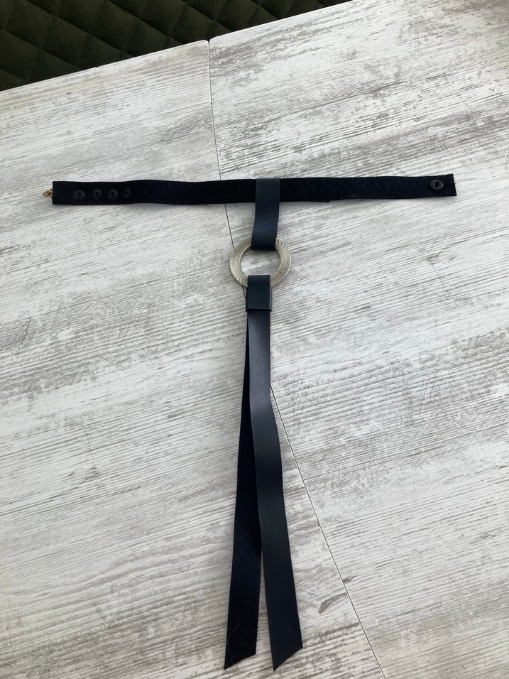 Kadın Siyah Deri Tokalı Kemer - Görsel 4