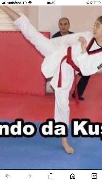 Beden Taekwondo kırmızı kuşak kemeri