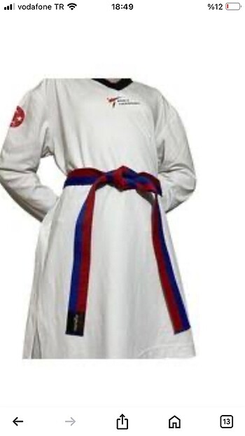 Taekwondo mavi-kırmızı kuşak kemeri