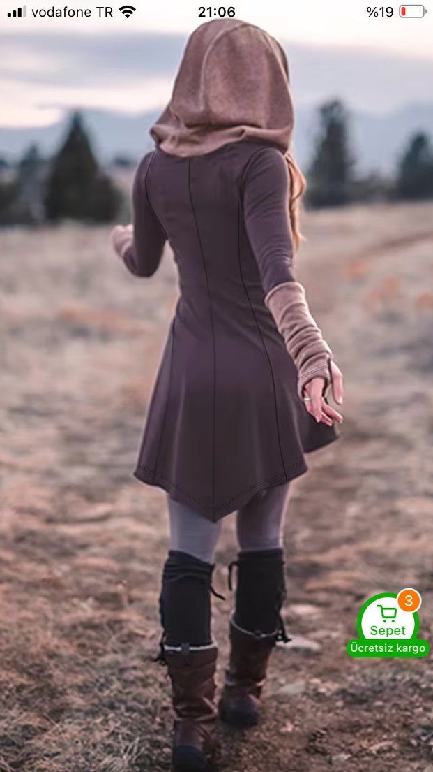 Gotik Midi Kadın Elbise - Görsel 3