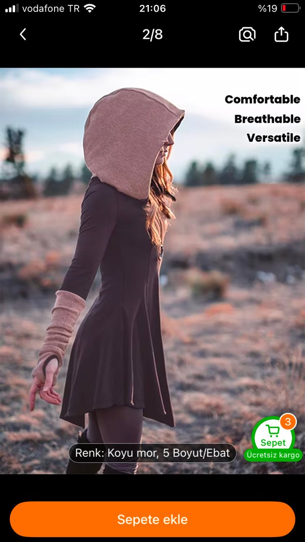 Gotik Midi Kadın Elbise - Görsel 2