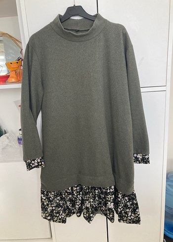 Zümrüt Yeşili Uzun Kollu Tunik Elbise - Görsel 5