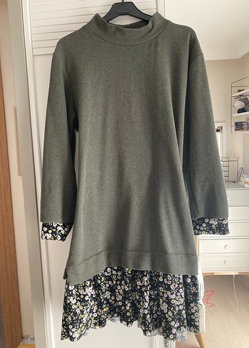 Zümrüt Yeşili Uzun Kollu Tunik Elbise - Görsel 4