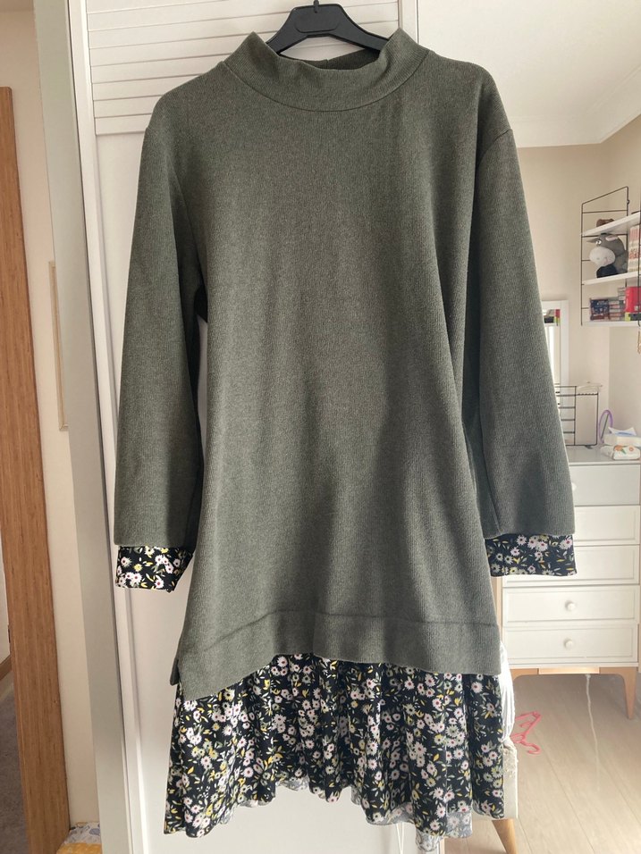 Zümrüt Yeşili Uzun Kollu Tunik Elbise - Görsel 4