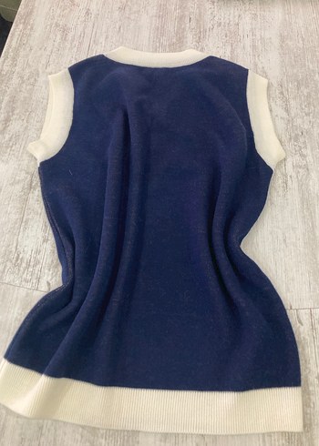 Desenli Örme Mavi Kadın Süveter - Görsel 5