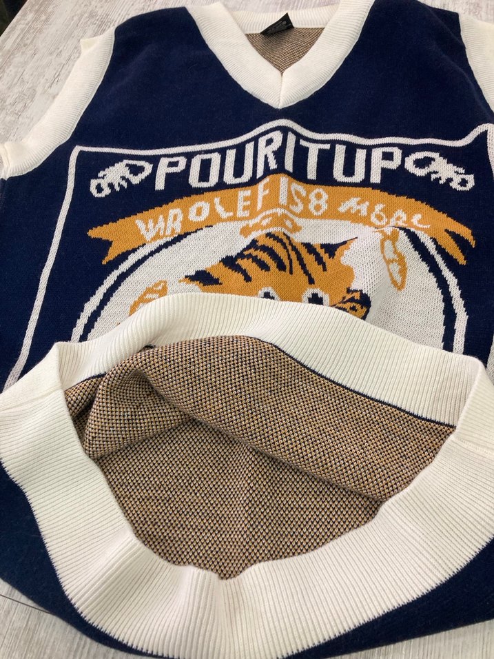 Desenli Örme Mavi Kadın Süveter - Görsel 3