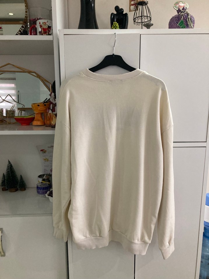 Bej Baskılı Kadın Sweatshirt - Görsel 2