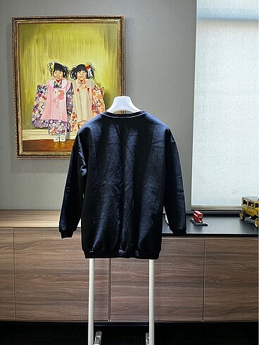 s/m Beden Siyah Düz Renk Unisex Sweatshirt