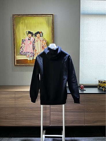 m Beden siyah Renk Fermuarlı Kapüşonlu Sweatshirt Unisex